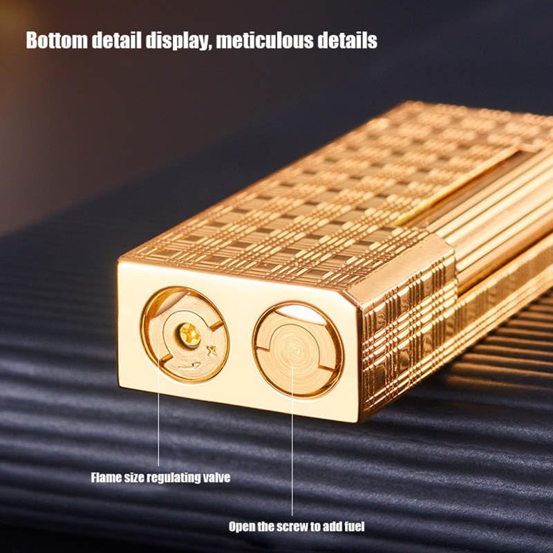 Classic Butane Lighter Metal Side Slide Lgnition Refillable Soft Flame
