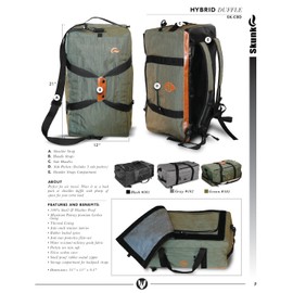 Skunk Hybrid Backpack/Duffle Black - Smell Proof - Water Resistant US PATENT NUMBER D819327