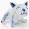 Gzhel Porcelain French Bulldog puppy Dog Figurine handmade