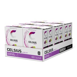 CELSIUS Sparkling Grape Rush, Functional Essential Energy Drink 12 Fl Oz (Pack of 24)