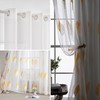 MIULEE Curtains with Yellow and White Leaves Pattern, Embroidery Curtain