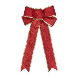 WRBAJIS Valentines Bows Glitter Red Bows 16’’x7’’ Ribbon Bow for Valentines Day New Year Party Home Front Door Outdoor Decorations Supplies