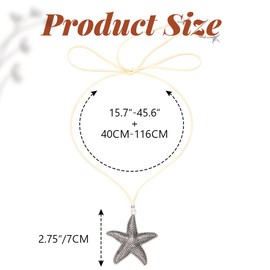 Handcess Boho Starfish Necklace Silver Vintage Star Pendant Necklaces Mermaid Beach Necklace for Women, One Size, Starfish, No Gemstone, Unit size, starfish, No Gemstone