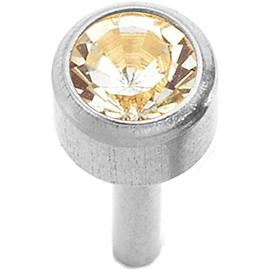 Caflon Regular Bezel Silver April Piercing Stud - 1 pair