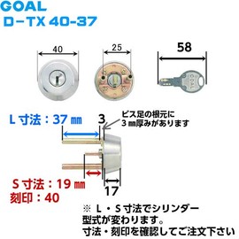 Goal D-TX40-37 2 Identical D9 Cylinder Cylinder Lock with 6 Keys, Silver