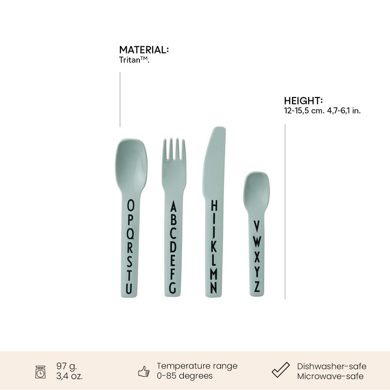 DESIGN LETTERS Design Letters Kids Cutlery Set, Green