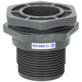 Hayward BFA1020CES 2-Inch Gray PVC Socket by Thread BFA Series Bulkhead Fitting with EPDM Standard Flange Gasket