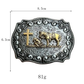 Seternaly Religion - Hebilla de cinturón de oración y caballo para hombre y mujer, estilo vaquero occidental, Oración002, 3.4x2.5in