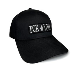 No Face No Name Baseball Cap FCK You in Black I Unisex Freely Adjustable I Embroidered Patch I Snapback Cap Cap Hat, black