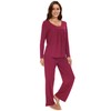 WiWi Women's Pajama Set Soft Long Sleeve Tee Pants Sleepwear