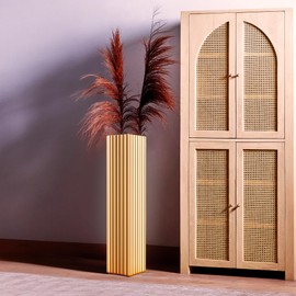 Tall Floor Vase 27.5 Inch Gold Resin Modern Elegant Vase for Entryway Fireplace Decor Lightweight Rectangle Skinny Narrow Centerpiece Sturdy