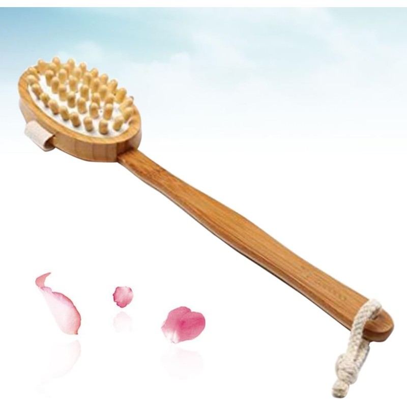 Cepillo de Bambú con Mango Desmontable para Exfoliación Corporal y
