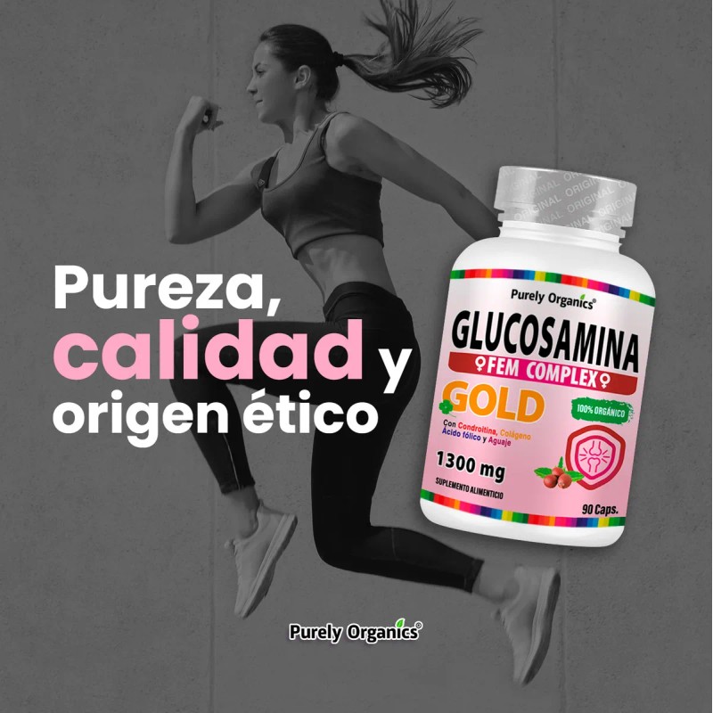Glucosamina Gold para Mujeres | 90 Cápsulas | Purely Organics