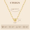 CTEEGN 14K Gold Heart Necklaces for Women, Dainty Paperclip Magnetic
