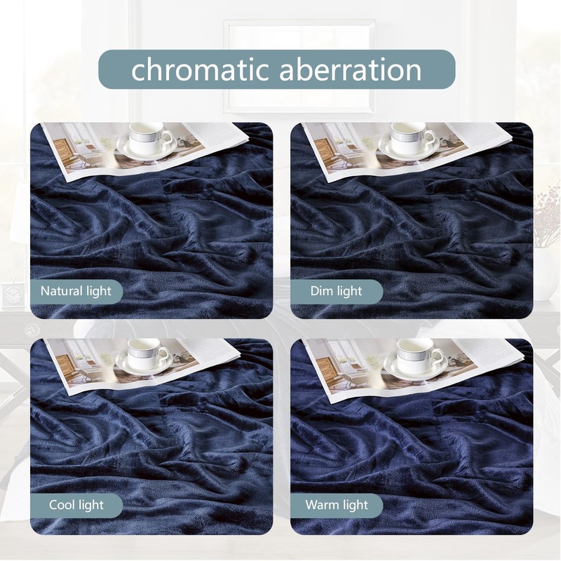 BOURINA Flannel Blanket Throw Lightweight Cozy Plush Microfiber Solid Fleece