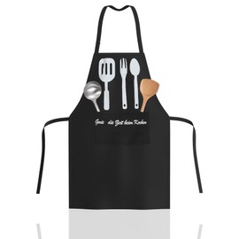 LEBEXY Cooking Apron Cooking Apron Cotton Apron BBQ Apron Work Apron Cotton Plain Black for Men Women Boys, Cutlery.