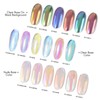 Vettsy Mermaid Ice Transparent Aurora Chrome Nail Powder, 6 Colors