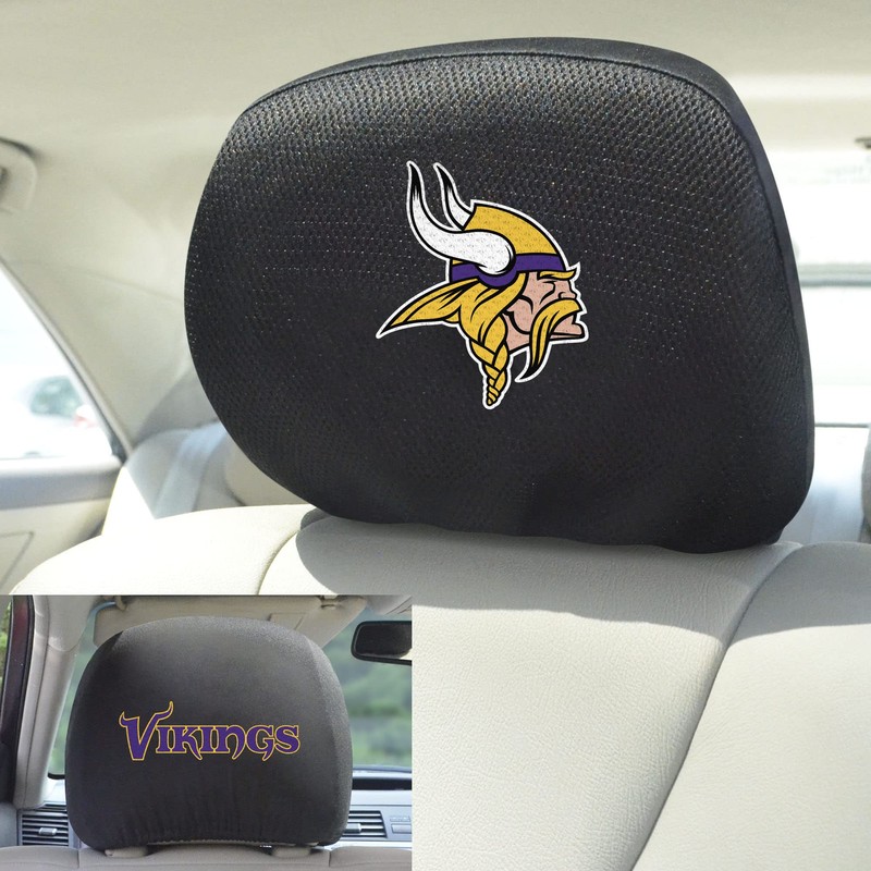 FANMATS 12505 Minnesota Vikings Embroidered Head Rest Cover Set -