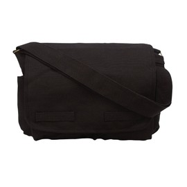 Rothco Hw Canvas Classic Messenger Bag, Black