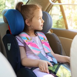 MHJY Seat Belt Pads for Kids Seatbelt Strap Cover 2 Packs Unicorn Car Seat Belt Covers Soft Comfortable Harness Pad for Toddlers Girls Boys Children, Rainbow