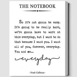 THE NOTEBOOK Motivational Wall Art for Office - Inspirational Canvas Prints with Success Quotes, Modern Framed Decor for Home & Workspace, Pictures for Living Room, Bedroom