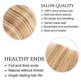 ORIGEN Clip in Hair Extensions Real Remy Human Hair Balayage Chocolate Brown to Caramel Blonde Mixed Brown Hair Extensions for Women 120g 7 Pcs 22 Inches