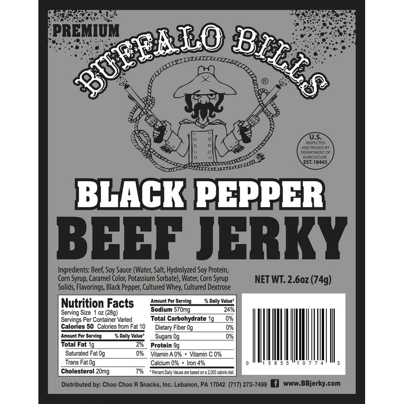 Buffalo Bills 2.6oz Premium Black Pepper Beef Jerky Packs (3