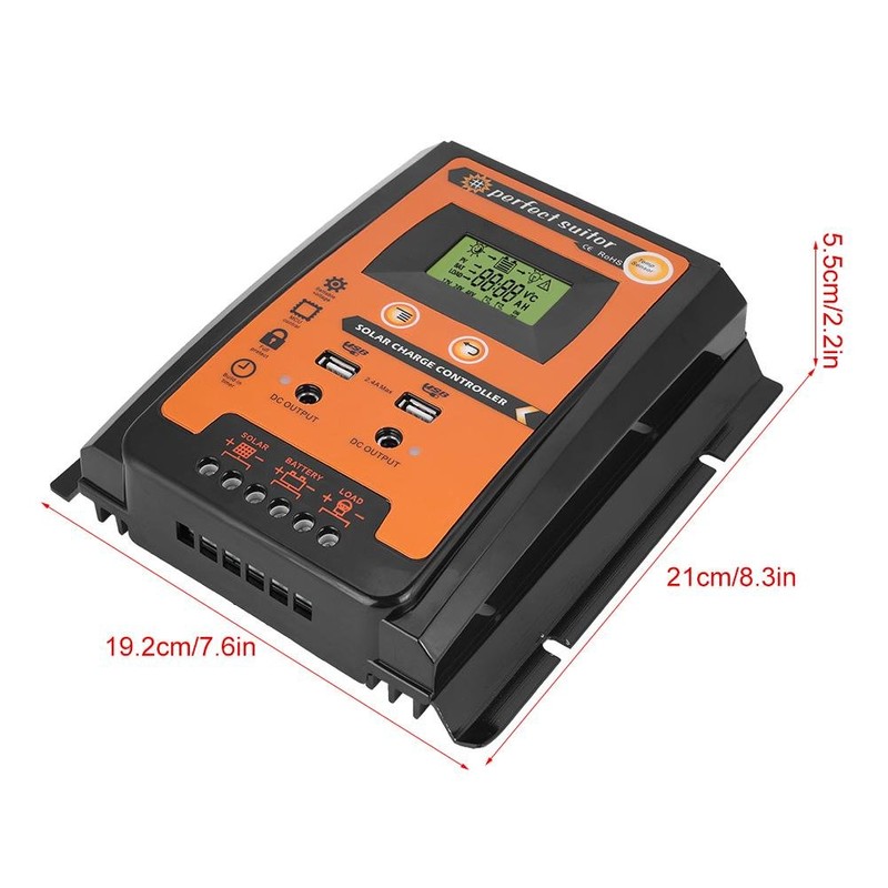 Keenso 12V/24V 30A/50A/70A MPPT Controlador de carga solar Panel solar