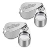 2 Pack 40X Full Metal Illuminated Jewelry Loop Magnifier, XYK