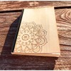 A5 Wooden Notebook – Engraved Mandala – Real Wood Notebook