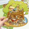 YUYOUYOU Shaped Treehouse DIY 3D Miniature Scene Stickers, 1 Set