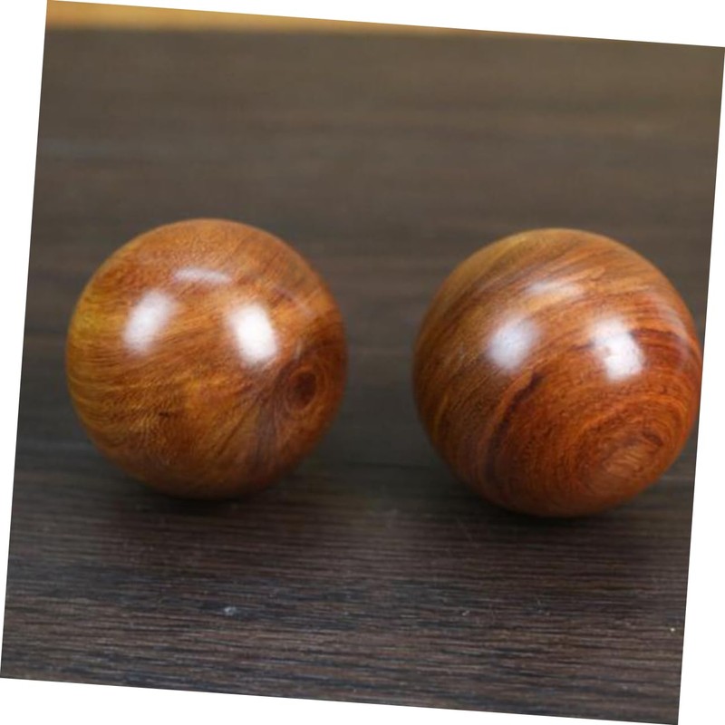 SAFIGLE 2pcs Wooden Massage Balls for Hand Exercise Round Fitness