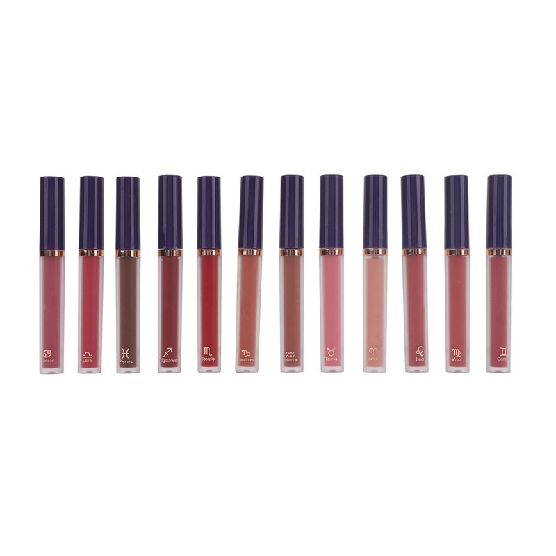 12 Colors Matte Liquid Lipstick Set Long Lasting Waterproof Non