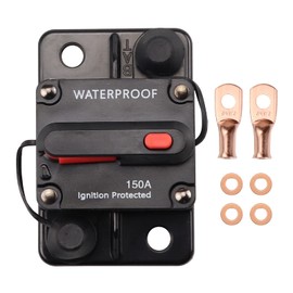 Bumbesti 150 Amp Circuit Breaker Waterproof Manual Resettable Inline Fuse Inverter 150A 12V-48V DCFor Electric Boat Trolling Motors