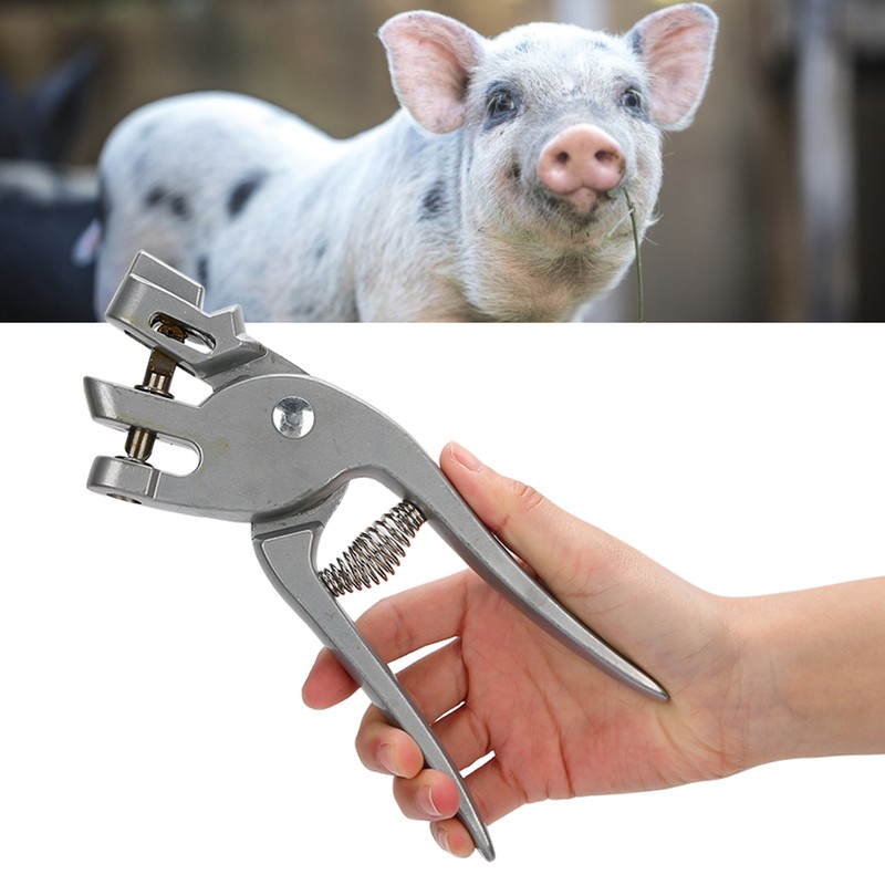 Stainless Steel Livestock Pig Punch Marking Ear Canal Pliers for