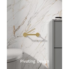 WZKALY Gold Toilet Paper Holder SUS 304 Stainless Steel Adjustable TP Large Mega Roll Holder Wall Mounted Toilet Tissue Holder for Bathroom