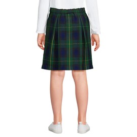 Lands' End School Uniform Girls Plaid Skort Top of Knee 7 Hunter/Classic Navy Plaid