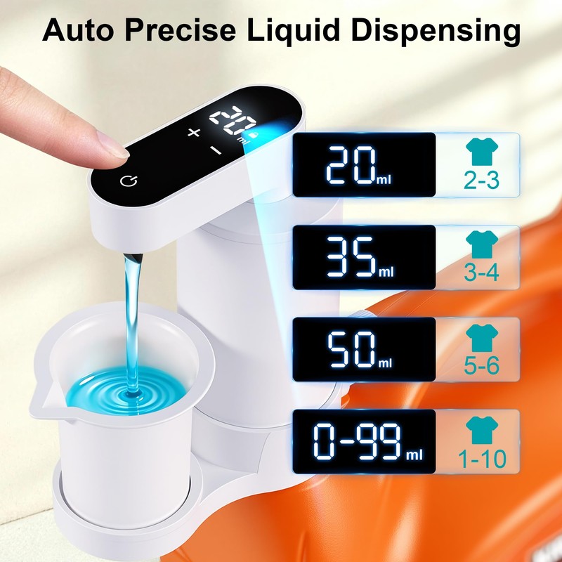 SMARTAKE Electric Laundry Detergent Dispenser, USB Rechargeable 4-Mode