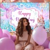 Avezano Mermaid Happy Birthday Banner Purple Mermaid Birthday Party Decorations