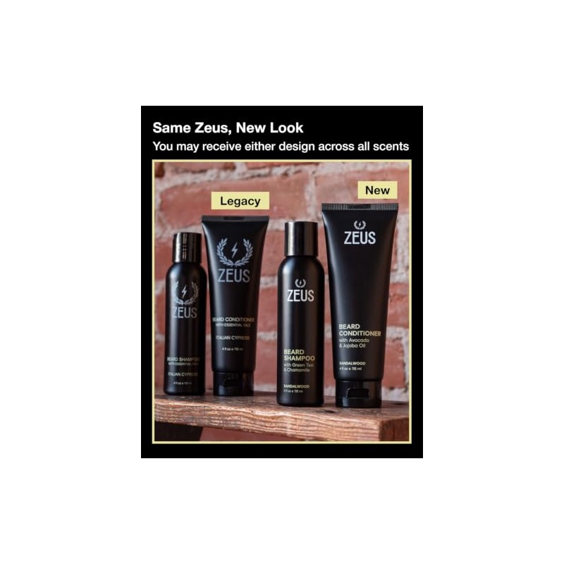 ZEUS Beard Shampoo and Conditioner Set for Men, Vanilla Rum