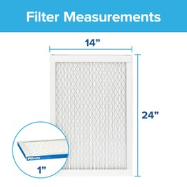 Filtrete 14x24x1 AC Furnace Air Filter, MERV 13, MPR 1900, Premium Allergen, Bacteria & Virus Filter, 3-Month Pleated 1-Inch Electrostatic Air Cleaning Filter, 2-Pack (Actual Size 13.81x23.81x0.78 in)