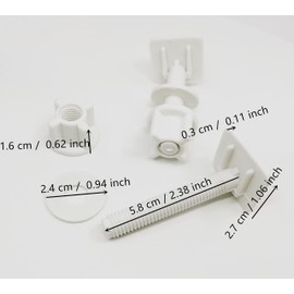 2 Pair Toilet Lid Screw Plastic Toilet Cover Hinge Bolt White Toilet Seat Repair Fitting for Toilet Seat Repair