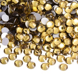 Flatback Rhinestones Round Gems for Nails Art and Crafts 4000Pcs SS12 3mm Glitter Crystals Stone DIY Bags Clothes Shoes (Crystal Yellow)