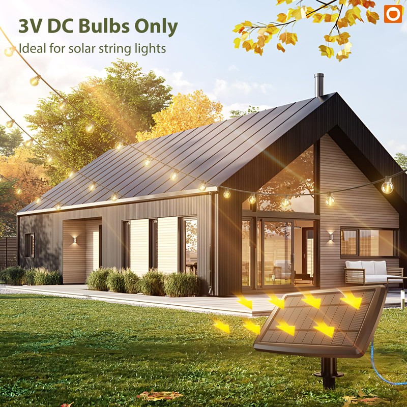 addlon 4 Pack G40 Solar Replacement Bulbs, E17 3V Shatterproof