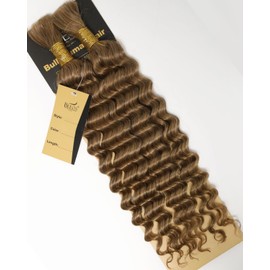 BEEOS Boho Hair for Braiding #27 Honey Blonde, Deep Wave Human Braiding Hair for Knotless Bohemian Braids No Weft 22 Inch 100g