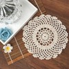 4 PCS Beige 6 Inch Round 100% HANDMADE Crochet Lace
