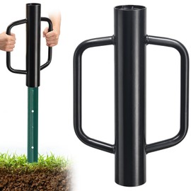 COCONUT T Post Driver, 12 LBS Fence Post Driver with Handles, 16.5 Inch Long Metal Fence Post Pounder, Hand Post Rammer Pilling Tool for U Channel Wooden Post