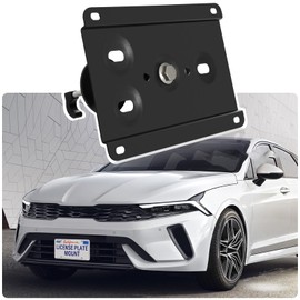 Anti-Theft License Plate Holder Compatible with 2015-up Kia Optima K5 and 2018-up Kia Stinger K8, Front Grille License Plate Bracket Mounting Kit, No Drill Bumper Frame