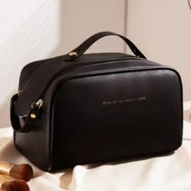 Hae-dang-eob-eum 화장품 가방 빅오픈 트래블백 대용량 블랙 메이크업 Cosmetic Bag Big Open Travel Bag Large Capacity Black Makeup