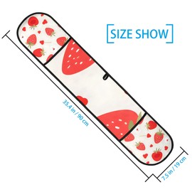 Conjoined Bi-Directional Oven Mitts High Temperature Resistance Cotton Cooking Gloves for Kitchen BBQ Pink Strawberry